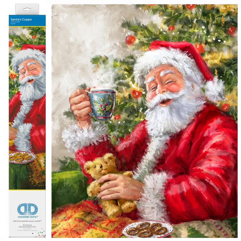 Diamond Dotz Painting Kit, Advanced, DD13, Santa's Cuppa, 52x80cm, DD13020