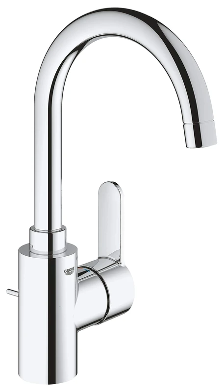 GROHE Eurostyle Cosmopolitan Single-Lever Basin Mixer L-Size, Chrome Washbasin Tap with High Swivel Spout and Pop-Up Waste 23043003