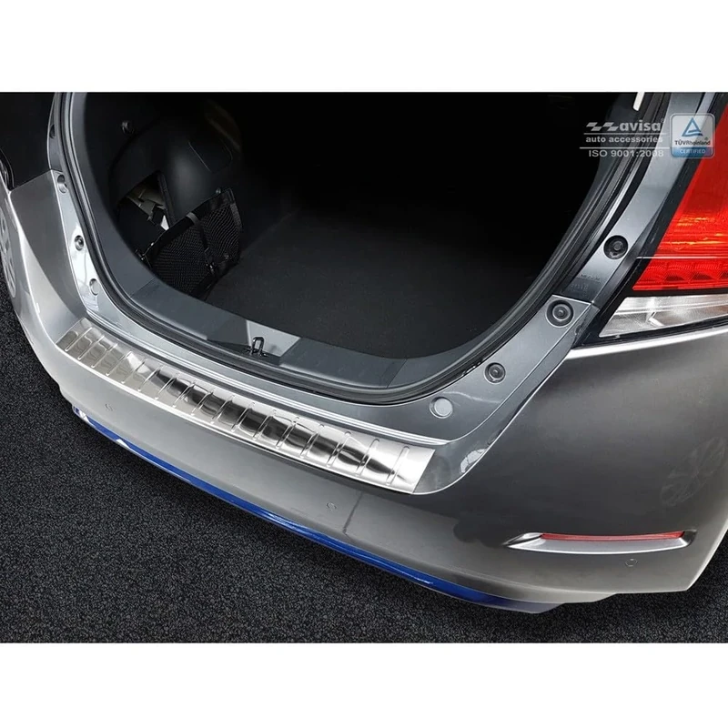 Avisa 2/35209 Stainless Steel Rear Bumper Protector Nissan Leaf II 2017-'Ribs', Silver