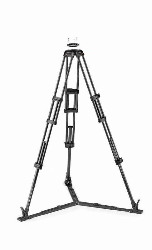 Manfrotto MVTTWINGC CF Twin Leg with 100/75 mm Bowl Ground Spreader Video Tripod - Black