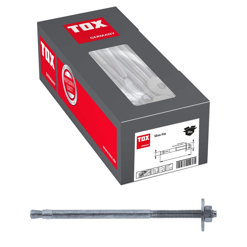TOX bolt anchor Slim Fix M12 x 280 x 186+201 mm, 20 pieces, 08010136