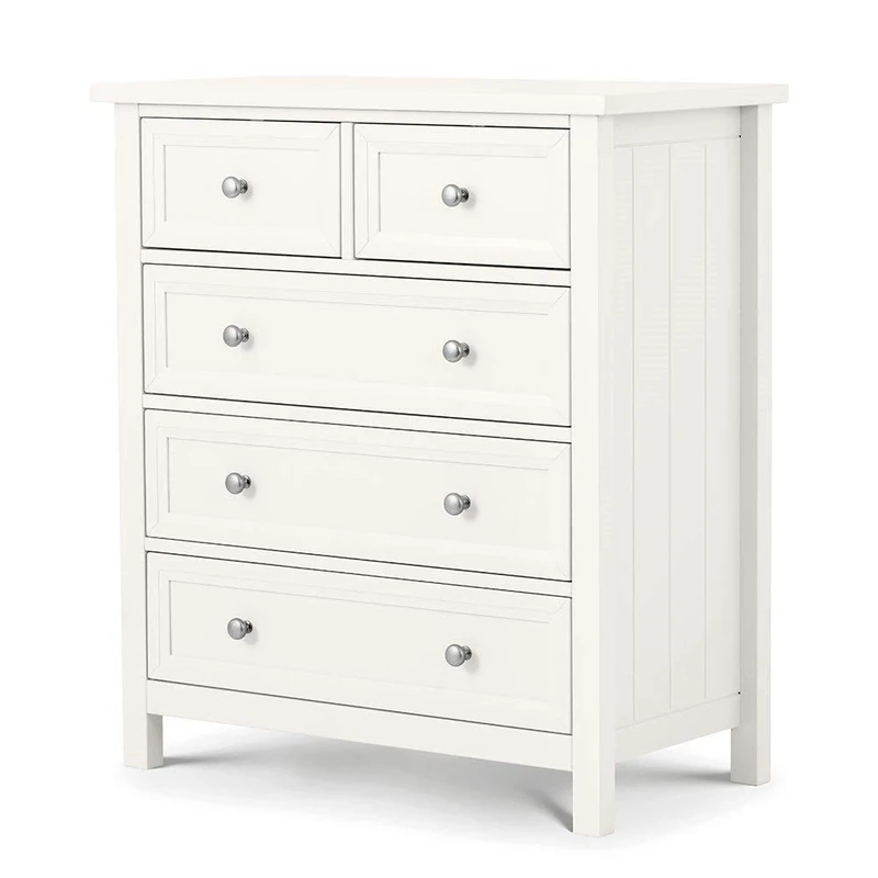 Julian Bowen Maine 3+2 Drawer Chest, Surf White