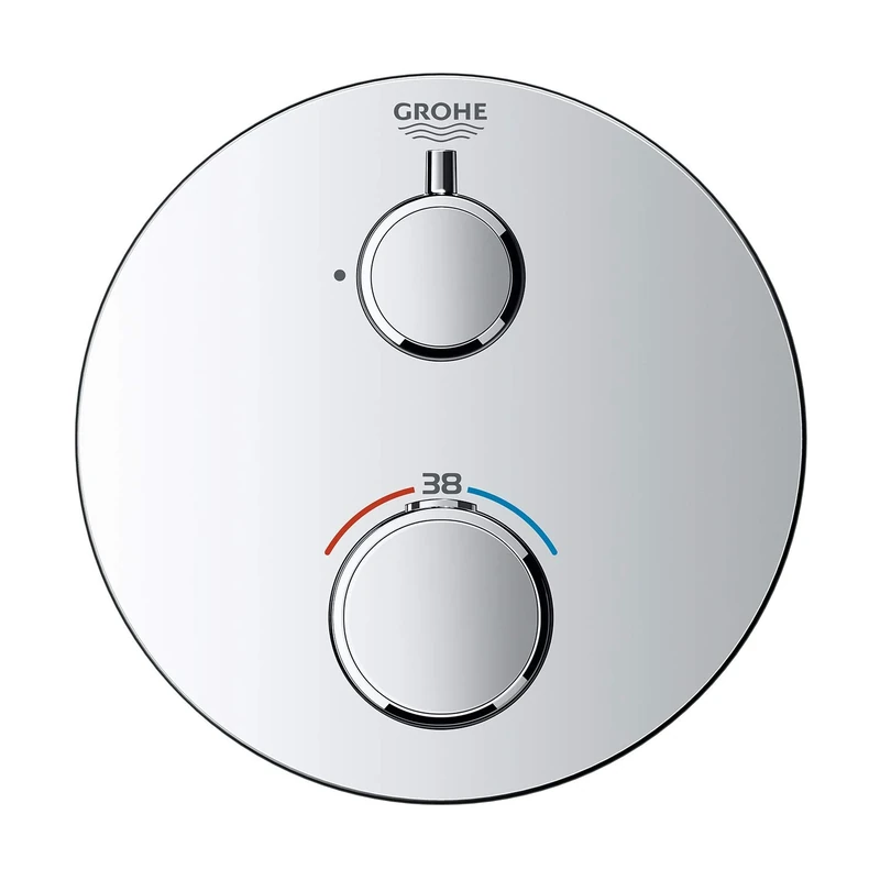 GROHE Grohtherm Thermostatic Shower Mixer Trim Set, Concealed Installation, Chrome, 24075000