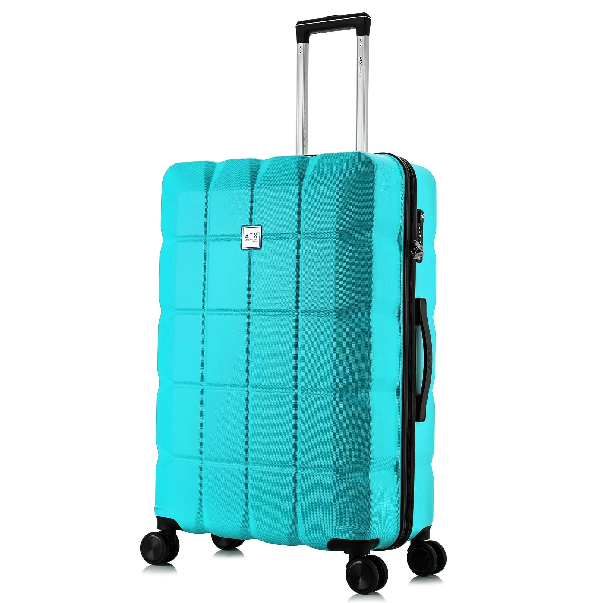 ATX Luggage Large Suitcase on 4 Dual Spinner Wheels Super Lightweight ABS Hard Shell Hold Check in with Built-in TSA Lock(Mint Green, 110 Liter)