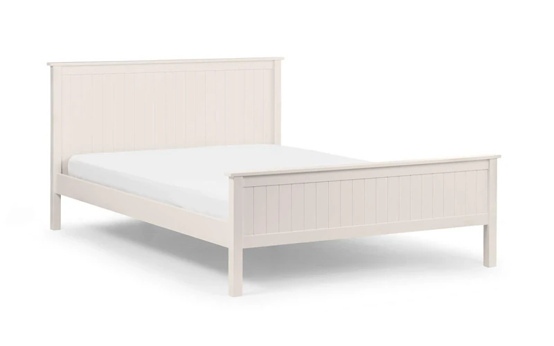 Julian Bowen Maine Double Bed, Surf White, Solid Pine with MDF