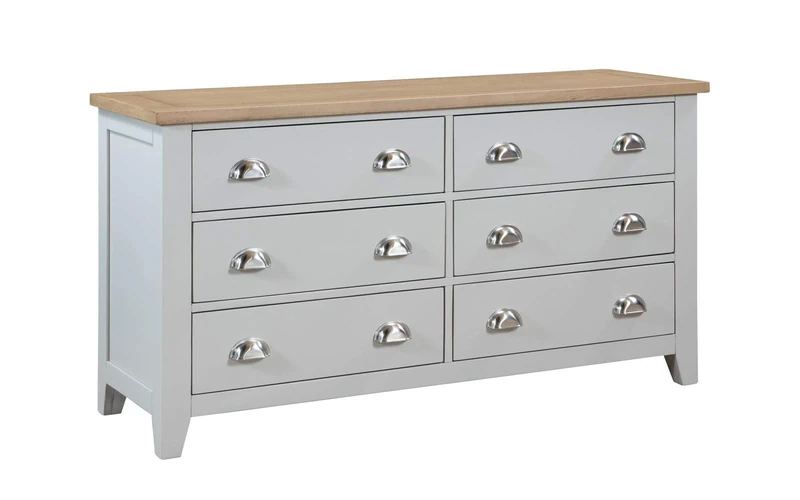 Julian Bowen Richmond 6 Drawer Wide Chest - Elephant Grey Chests