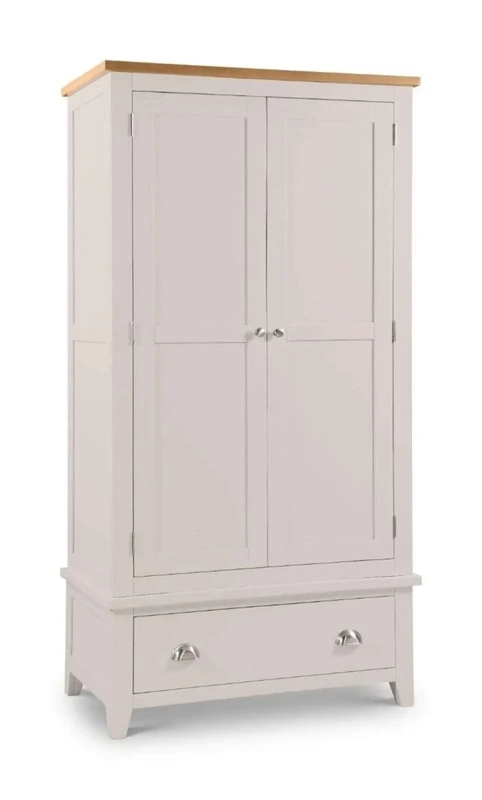 Julian Bowen Richmond 2 Door Combination Wardrobe, Grey/Oak