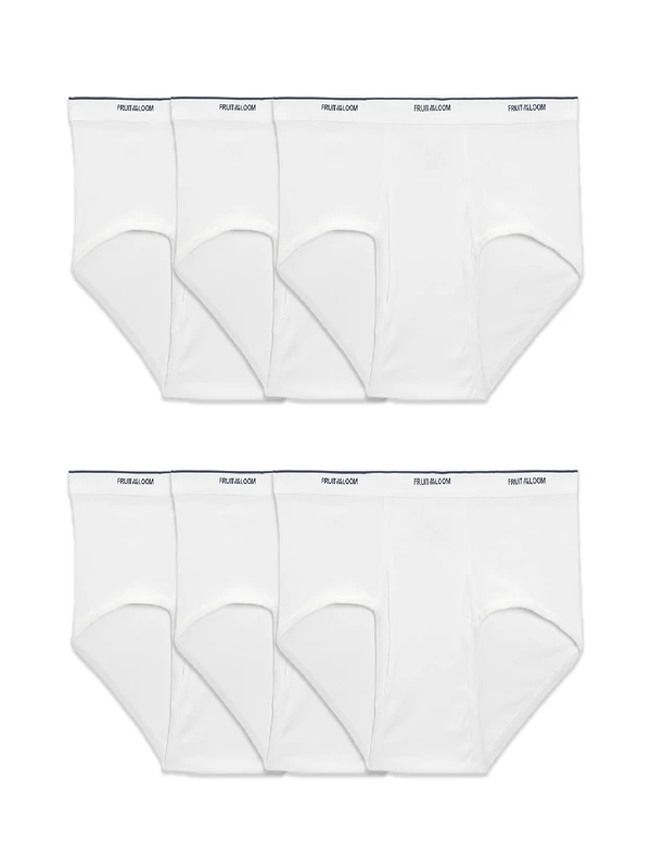 Fruit of the Loom Men's Underwear Briefs, Tag Free & Moisture Wicking, Assorted Color Multipacks, 6 Pack - White - Big Man, 5XL Big