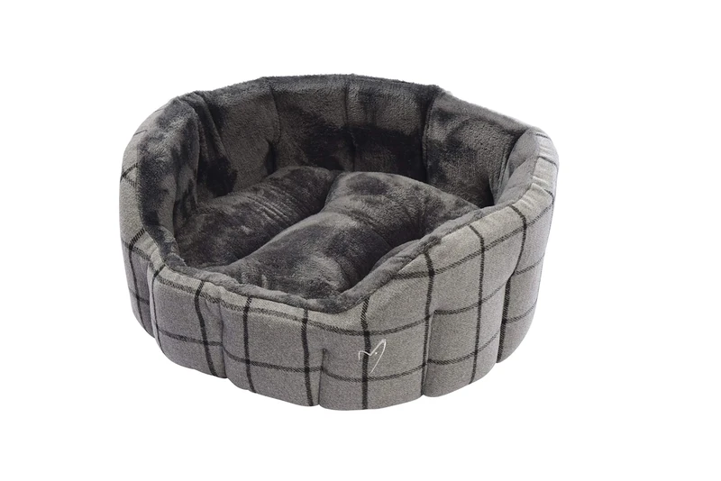 Gorpets Camden Deluxe Bed Small 56 cm (22 Inch) Grey Check