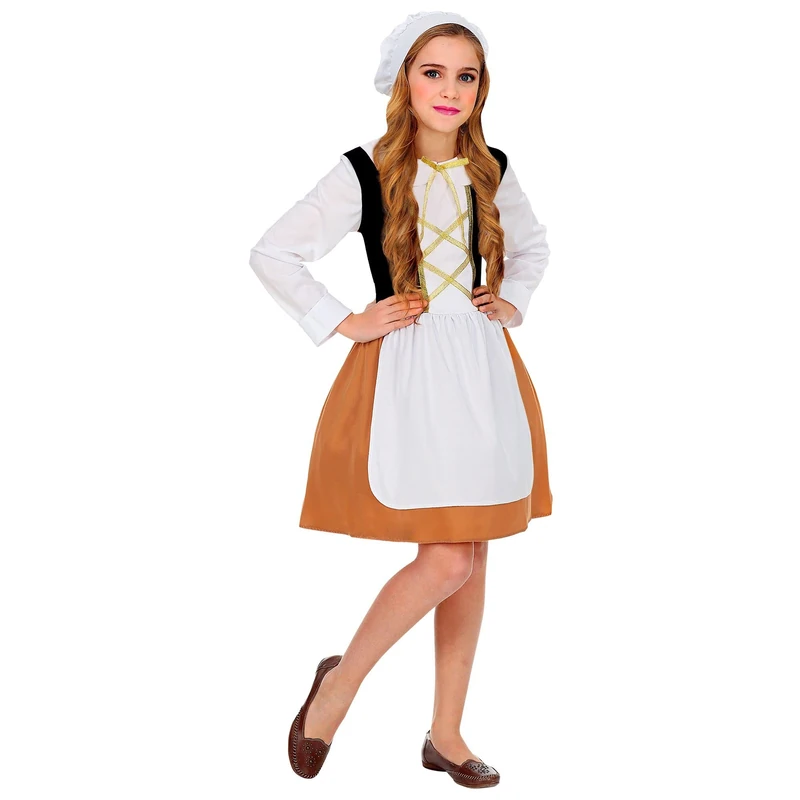 Widmann Fancy Dress Costume Girls Medieval Wench Lady Childs Kids Outift 5-7 Yrs