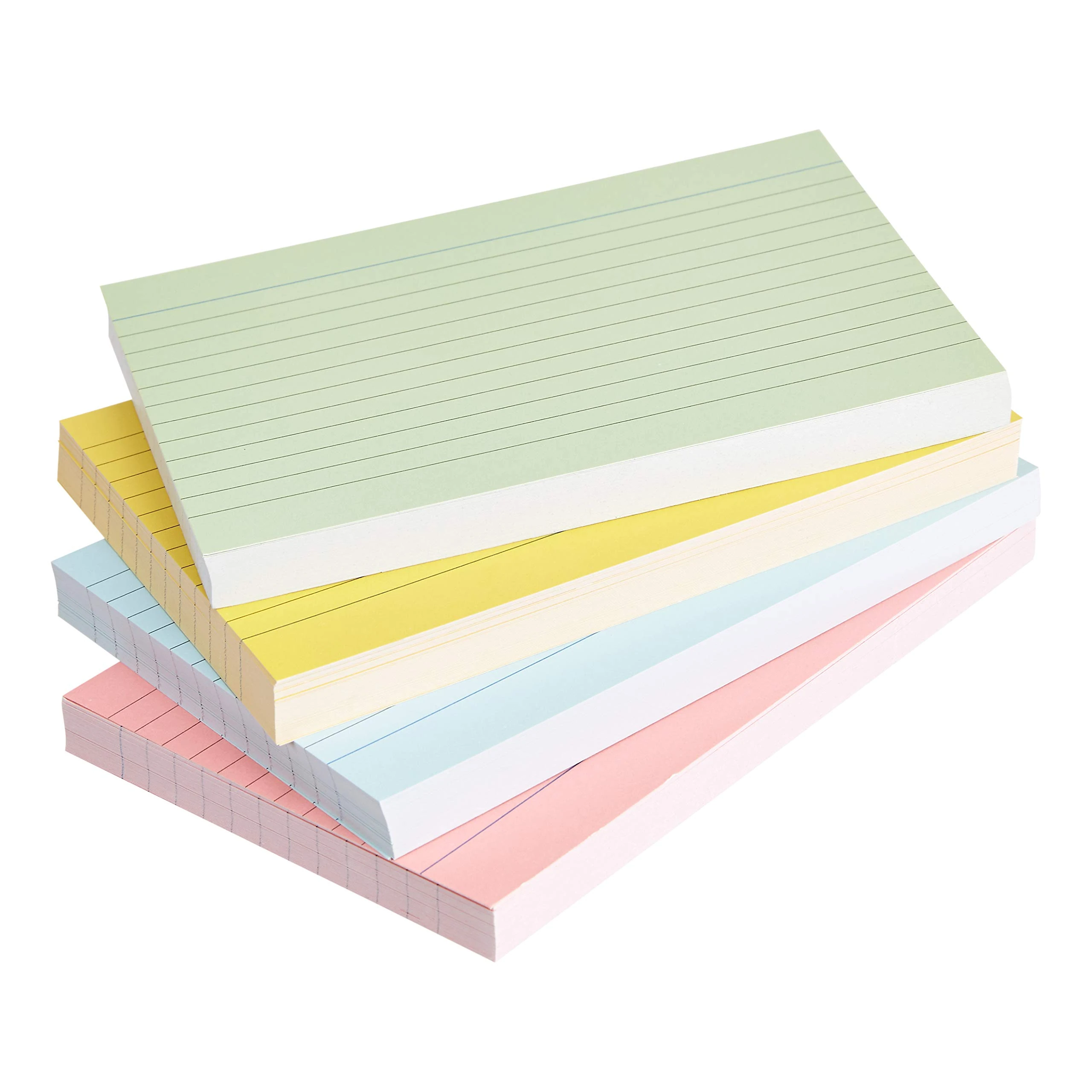 Amazon Basics A6 Ruled Index Cards, Assorted Neon Colours (Pack of 200)