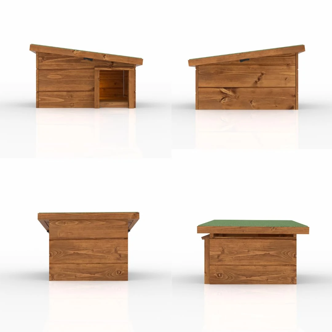 Kingston Hedgehog House and Hibernation Shelter - Predator-Proof Outdoor Habitat, Built to Minimum Wildlife Trust Sizes, Feeding Station and Home - Felt Roof Cover and Full Wood Flooring