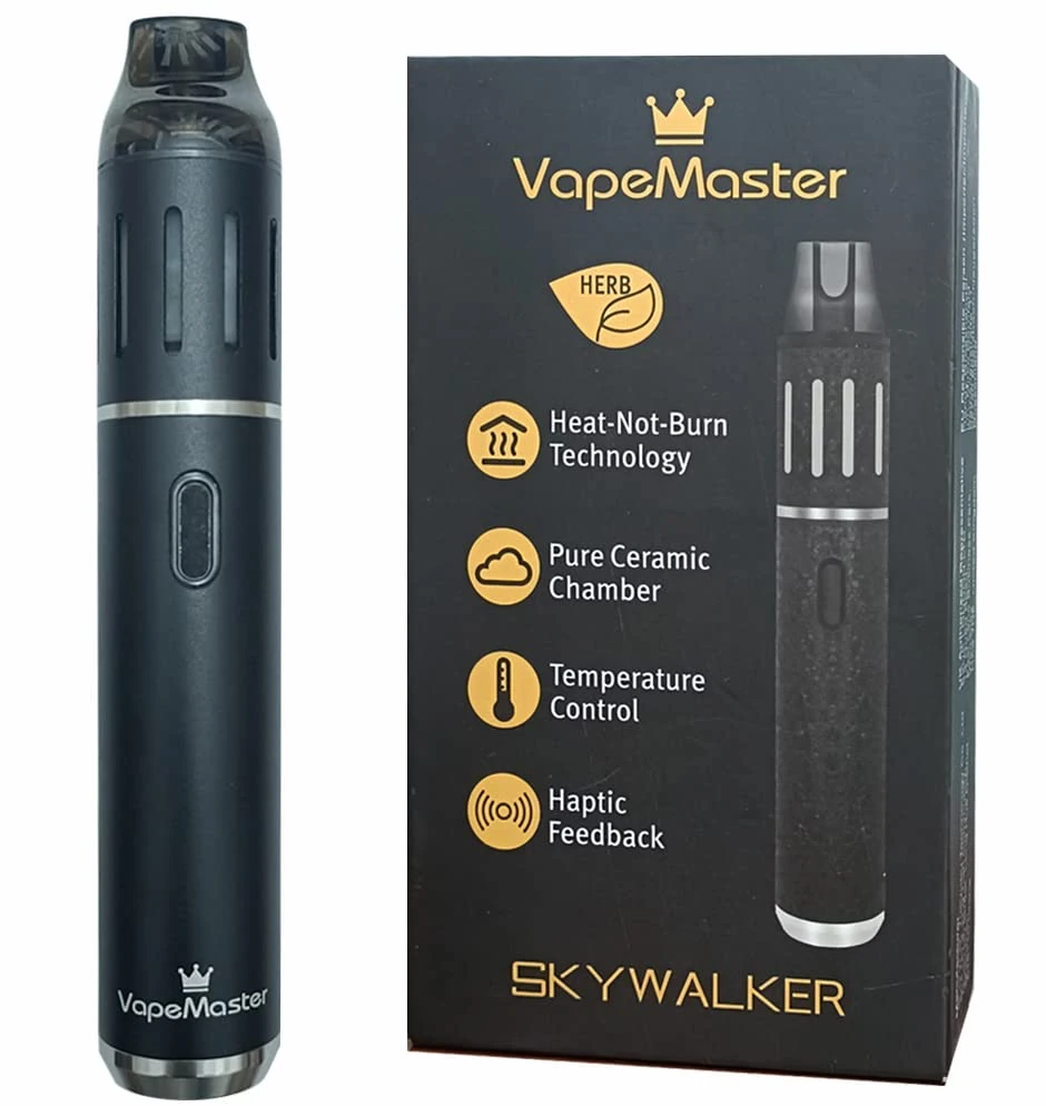 Deluxe Dry Herb Vaporizer Pen, VapeMaster Skywalker Portable Herbal Vaporizer - New Baking Tech, Ceramic Chamber,Temperature Control, Pure Clean Vapor