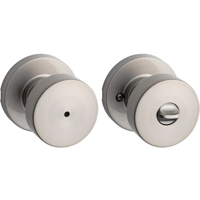 Kwikset 97300-933 Pismo Door Knob, Round, Satin Nickel
