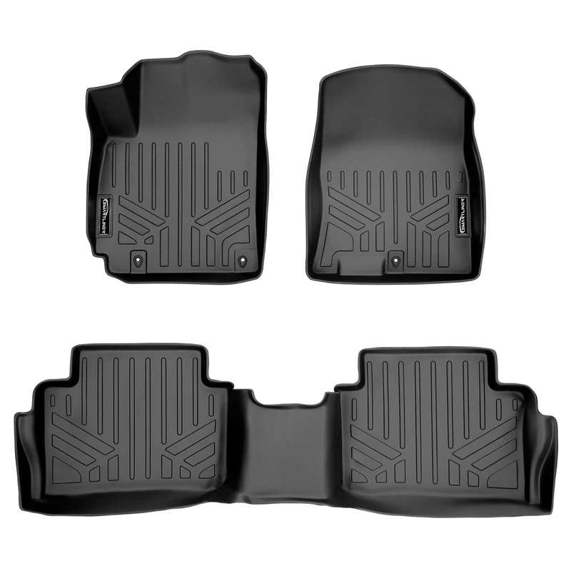 MAX LINER A0371/B0371 Custom Fit Floor Mats 2 Row Liner Set Black for 2018-2019 Hyundai Kona - No Electric Models