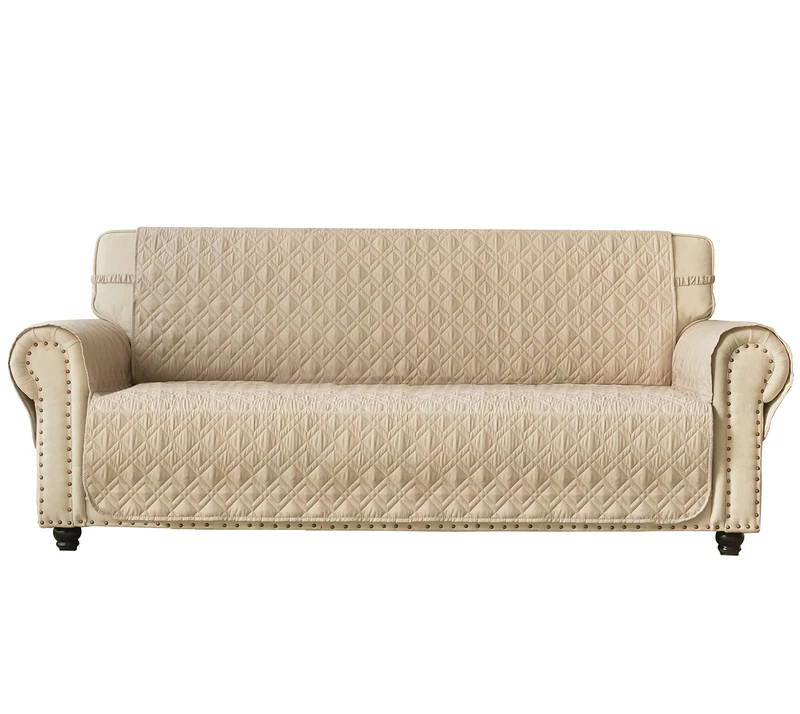 Ameritex Couch Sofa Slipcover 100% Waterproof Nonslip Quilted Furniture Protector Slipcover for Dogs, Children, Pets Sofa Slipcover Machine Washable (Beige, 68")