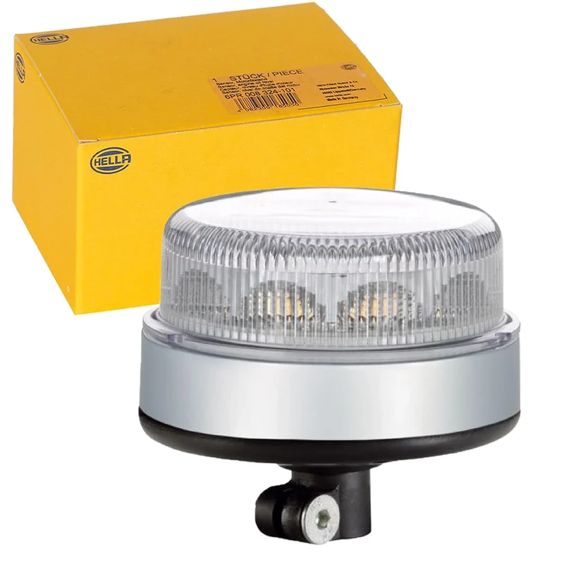 HELLA 2XD 012 980-011 LED-Strobe-type Beacon - K-LED Blizzard - 12/24V - Yellow - mounting/Flexible pipe sockets
