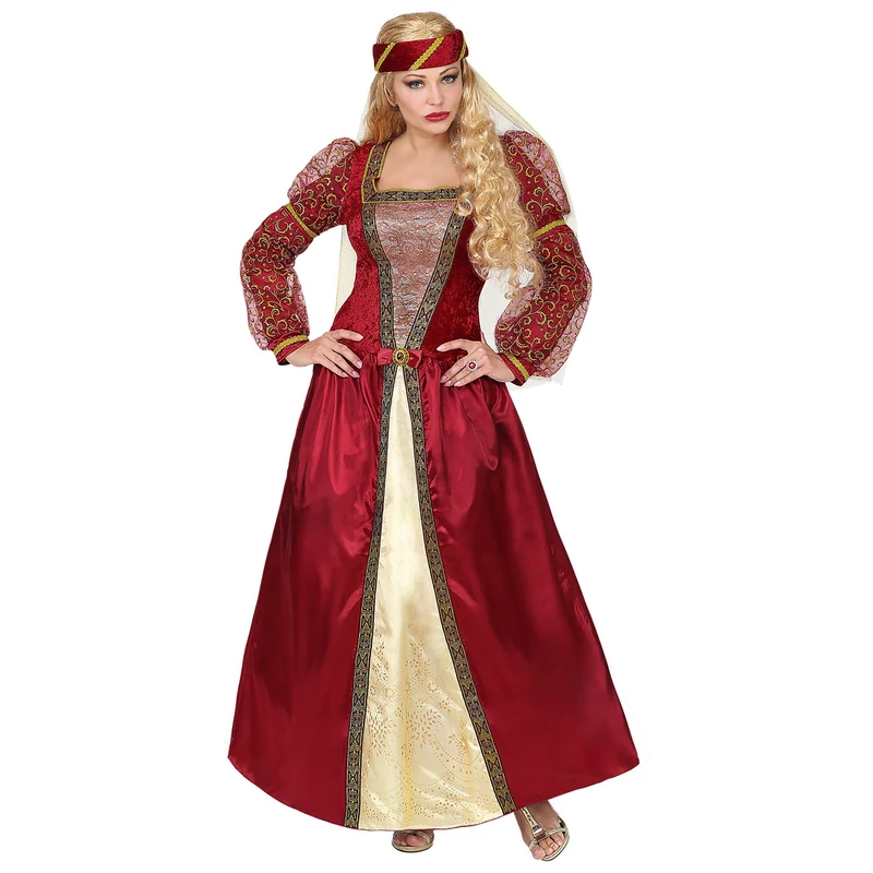 Widmann Womens Ladies Medieval Princess Red Adult Fancy Dress Costume Outfit M
