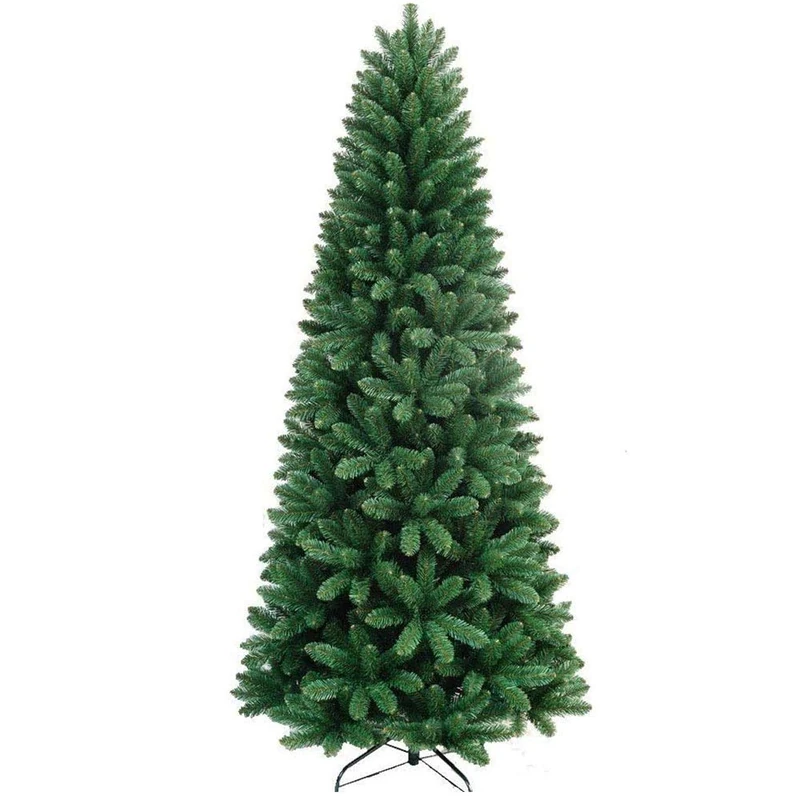 BAKAJI SLIM Christmas Tree Very Thick New Version Pine of Dreams Ecological and Fireproof with Iron Cross Base Folding Star Opening Green (Green Pine of Dreams, 210)