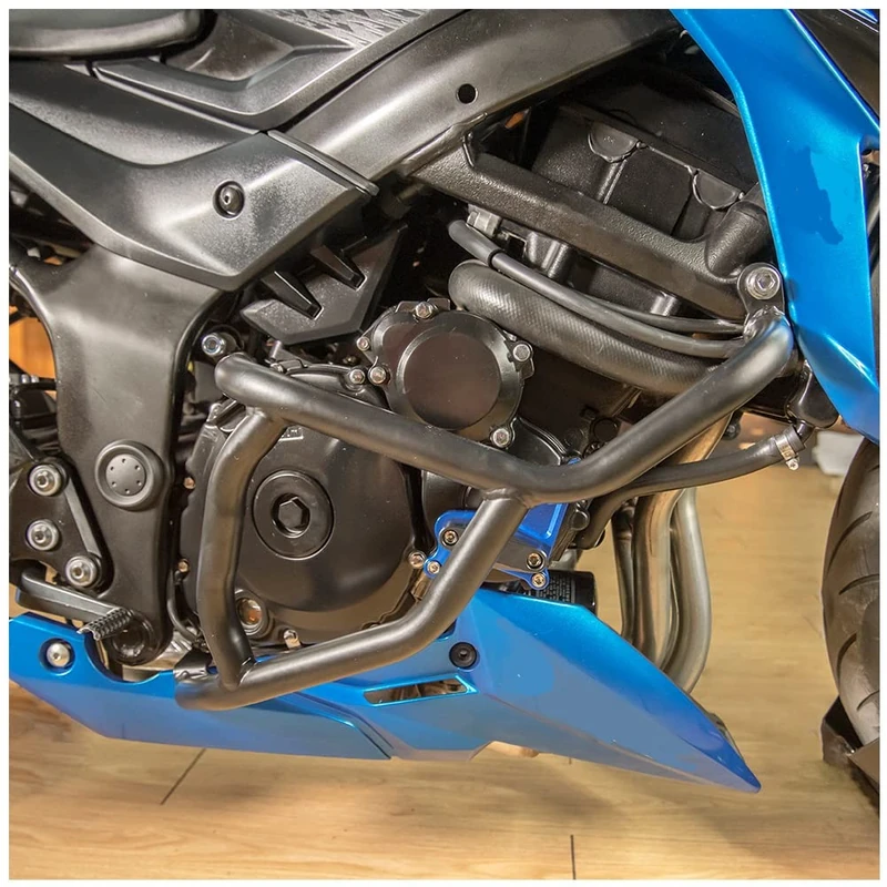 Motorcycle Black Steel Highway Crash Bars Crashbar Stunt Slider Cage Engine Guard Frame Falling Protectors Bumper for GSX-S GSXS GSX S 750 GSX-S750 2017 2018 2019 2020 2021 2022 2023