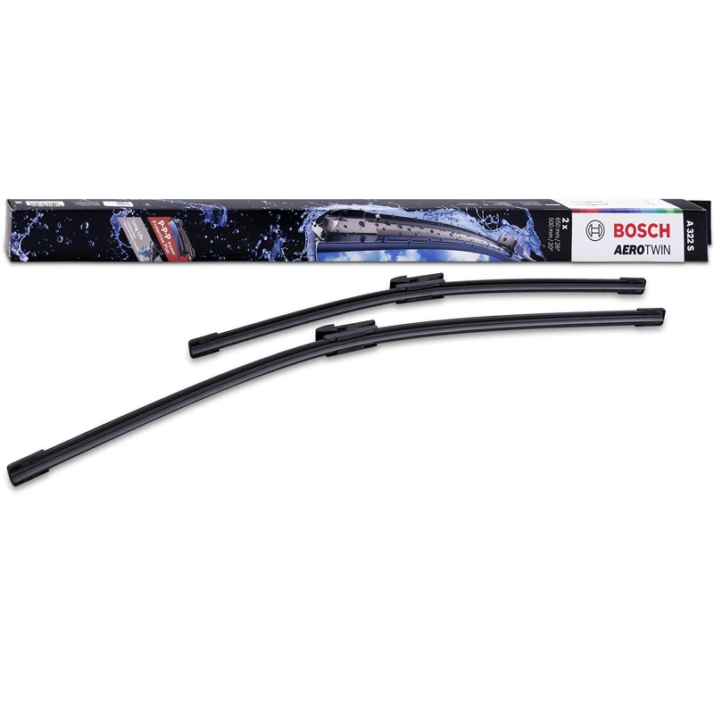 Bosch Wiper Blade Aerotwin A322S, Length: 650mm/500mm − Set of Front Wiper Blades - Only for Left-Hand Drive (EU)
