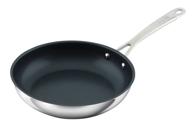 Kuhn Rikon Allround Non-Stick Frying Pan, 24cm. 3 Layer Non-Stick Coating. 18/10 Stainless Steel. Suitable for All Hobs (Including Induction). Riveted Stay-Cool Handle. Oven Safe & Dishwasher Proof
