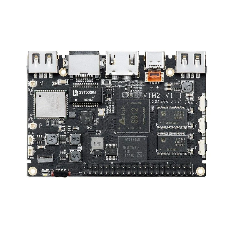 Khadas PNI-VIM2MAX TV Box Amlogic S912 1.5 GHz 64 GB RAM eMMC Linux - Desktop PC - Black - Image 1