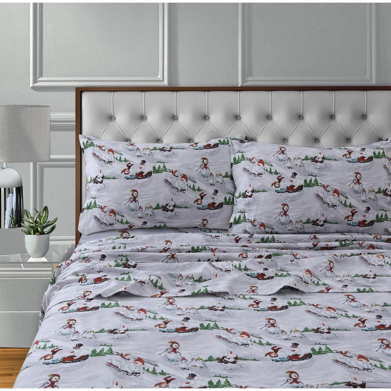 Tribeca Living Deep Pocket Sheet Set, Winter Wonderland, King