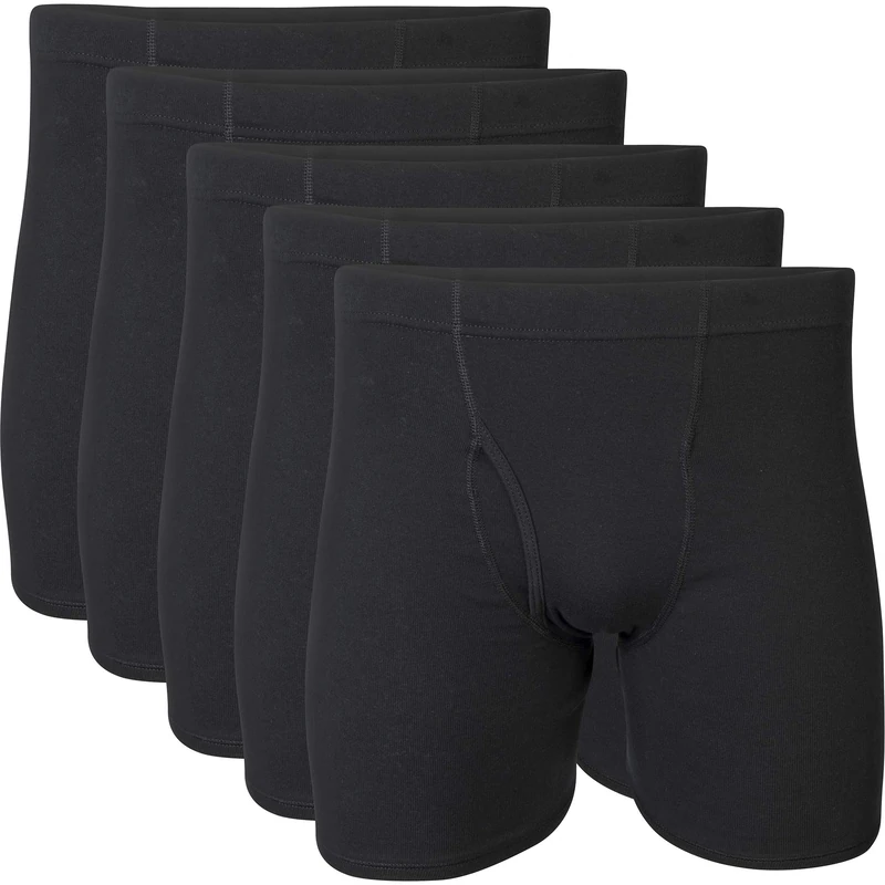 Gildan Men's Underwear Covered Waistband Boxer Briefs, Multipack, Black (5-Pack), Small (Pack of 5)