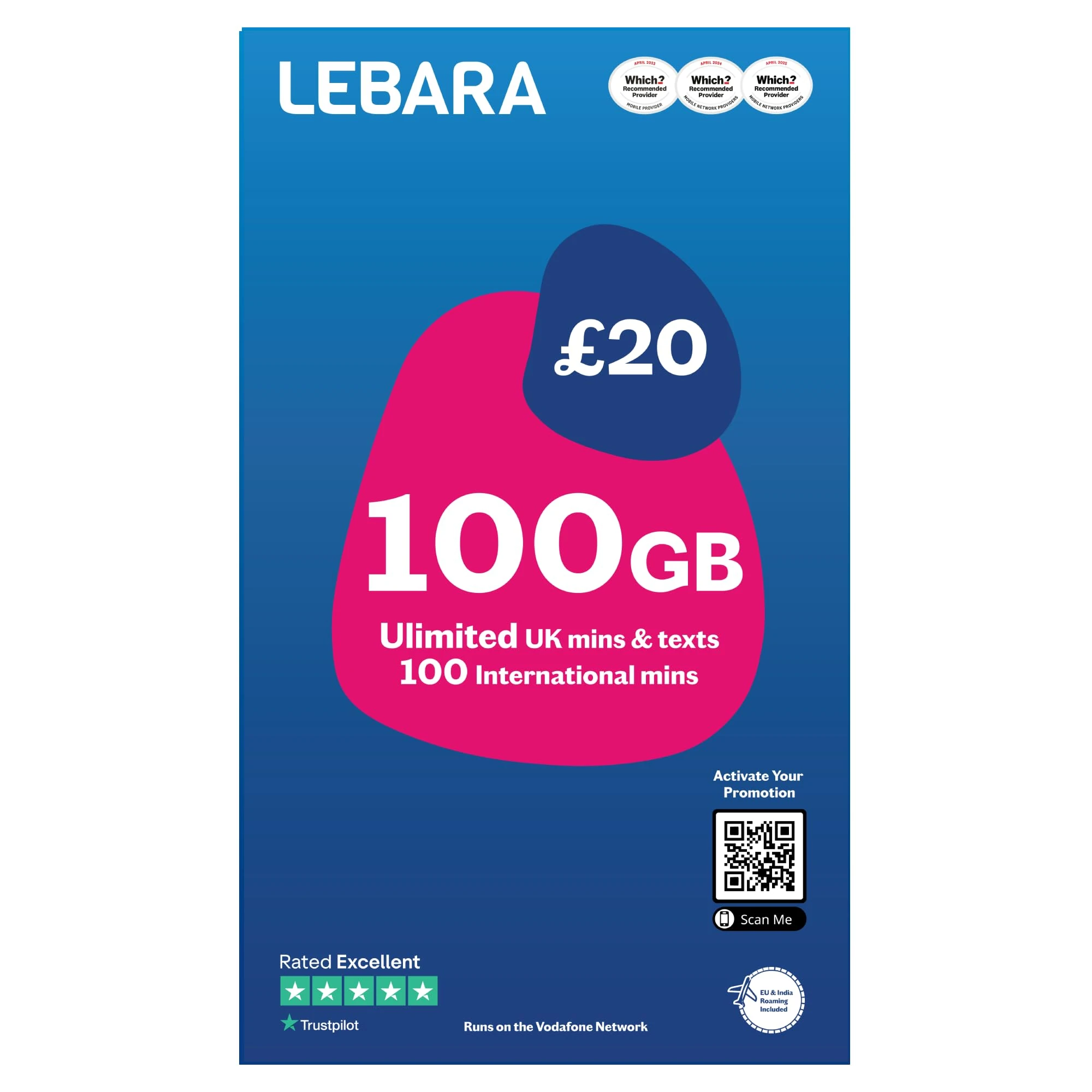 Lebara Mobile UK Sim Card Pay As You Go Sim Card