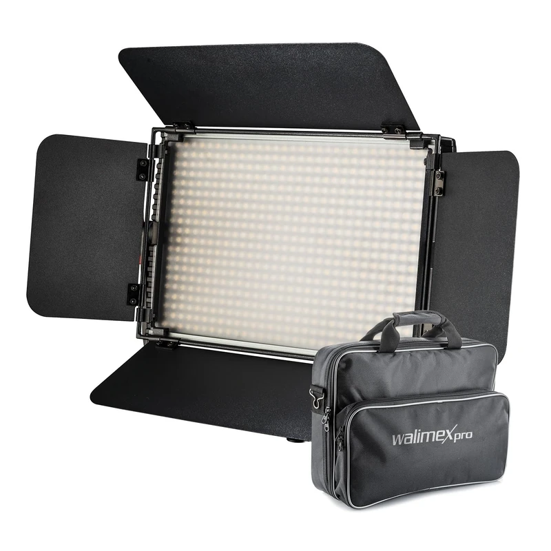 Walimex pro Dimmable LED Panel Light Niova 600 Plus Bi-Colour + Battery Slots I Video Light & Photo Light 36 W, 3200-5600 K, 4200 LM I Studio Light & Mobile Continuous Light I Streaming Light + Remote