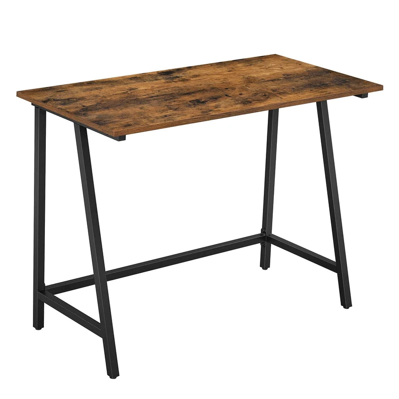 VASAGLE Computer Desk, Writing Desk with Steel Frame, Rustic Top, Home Study Table, Easy Assembly, 50 x 100 x 75 cm, Industrial, Rustic Brown and Black LWD40X