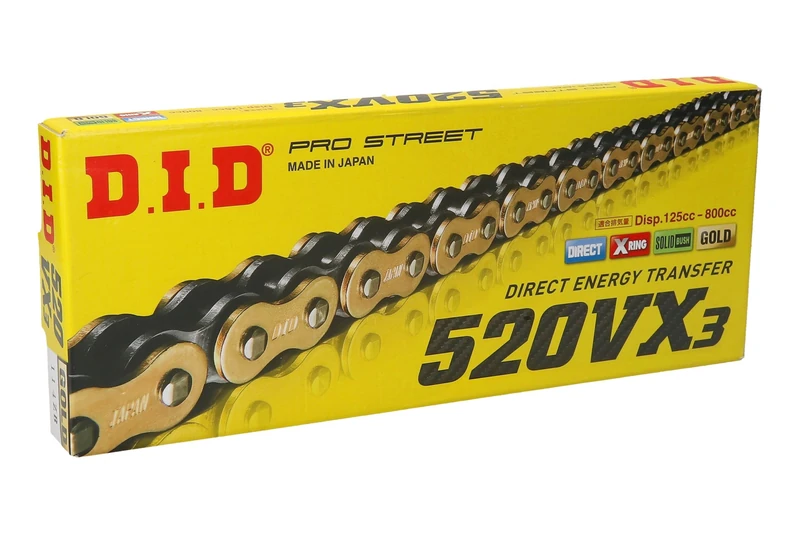 DID 450624var - chain with rivet closure 520vx3 COLOR DORADO/ORO LINKS 114