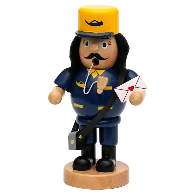Dekohelden24 521394-19-Post Wooden Smoker Postman L x W x H 9.5 x 8 x 19 cm