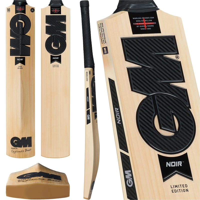 GM | Noir Limited Edition English Willow Cricket Bat | DXM, ToeTek and NOW! | Full Size Suitable for Players 175cm / 5' 9" & over | Gunn & Moore
