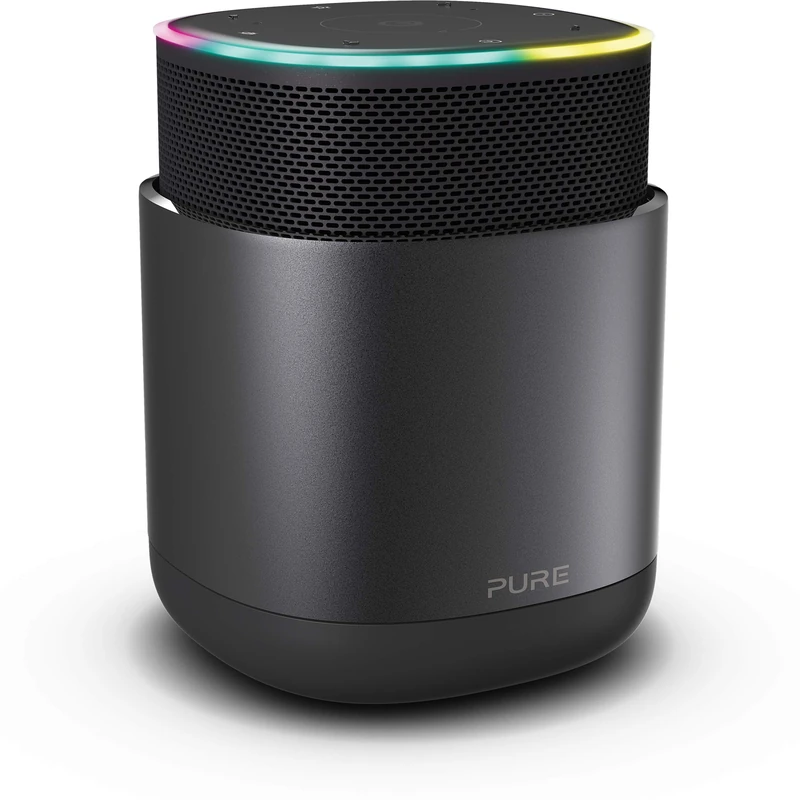 Pure Discover Bluetooth Wireless Portable Alexa Smart Speaker with Internet Radio and Enhanced Privacy - Graphite/Black