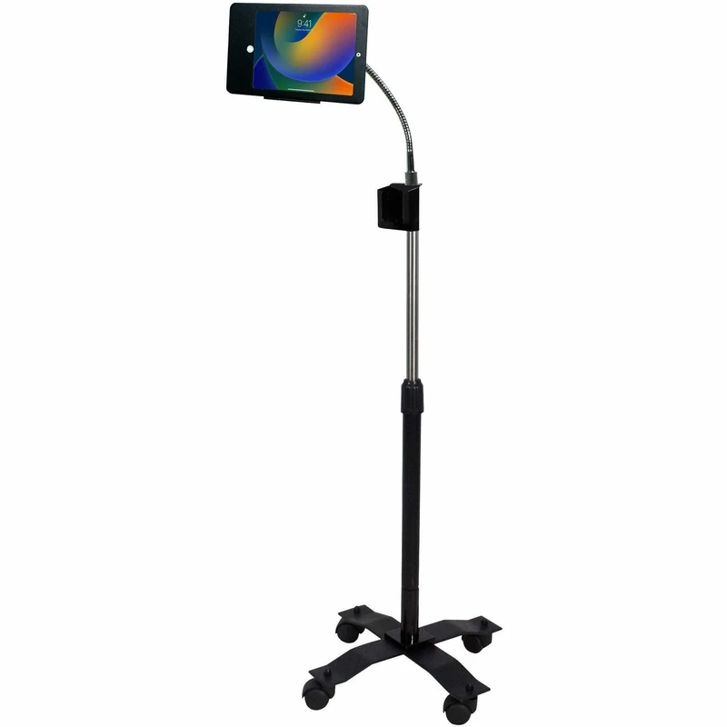 Gooseneck Floor Stand - CTA Compact Security Gooseneck Floor Stand with Lock and Key Security and Interior Cable Management - for iPad 5th & 6th Gen, iPad Pro 9.7", and iPad Air 1, 2 (PAD-SCGS9)