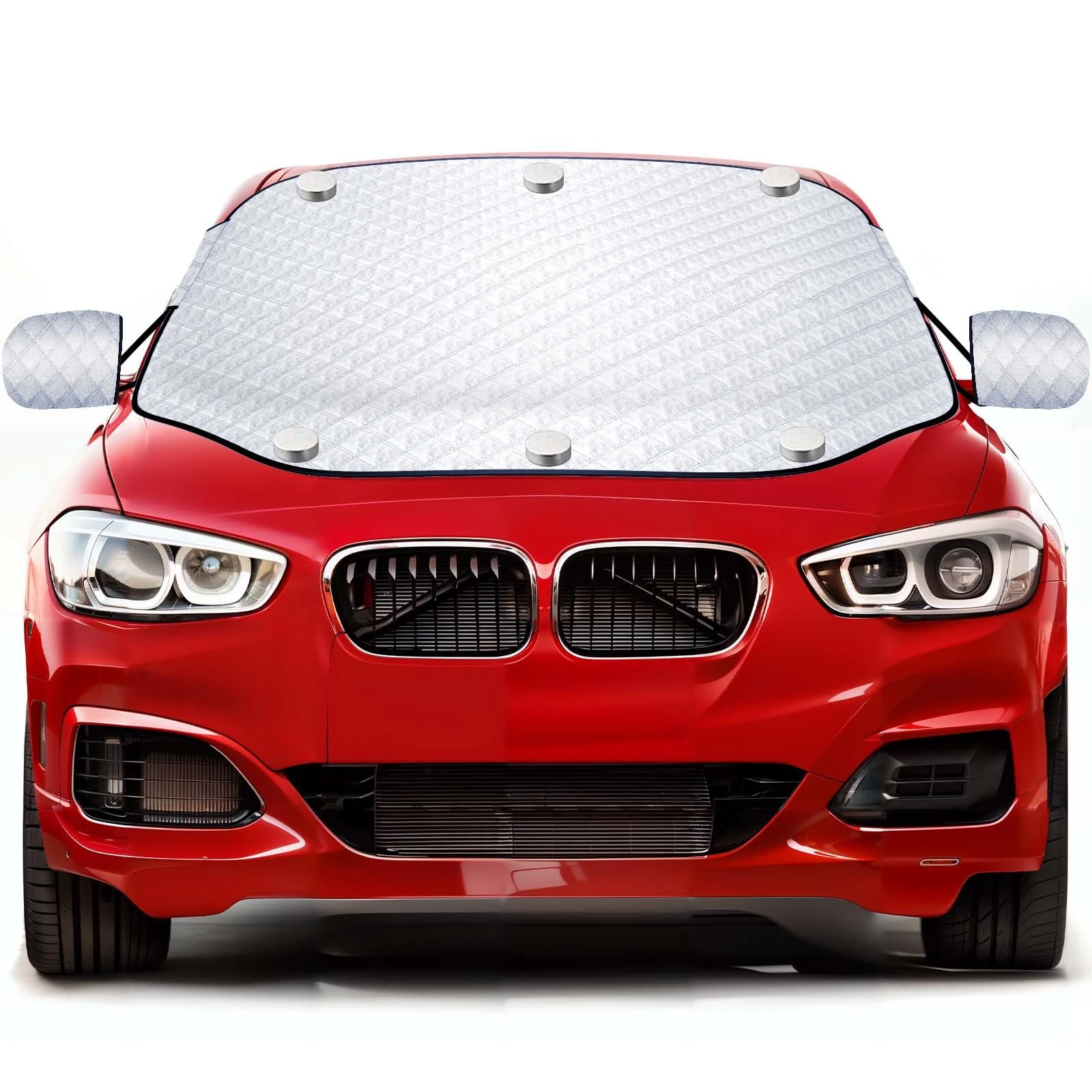 Zenoplige Car Windscreen Cover For Winter, Windscreen Cover Frost with 6 Built-in Magnets, Waterproof Dustproof Sun Ice Snow Car Screen Protector Magnetic with Two Mirror Covers(153 ×127cm)