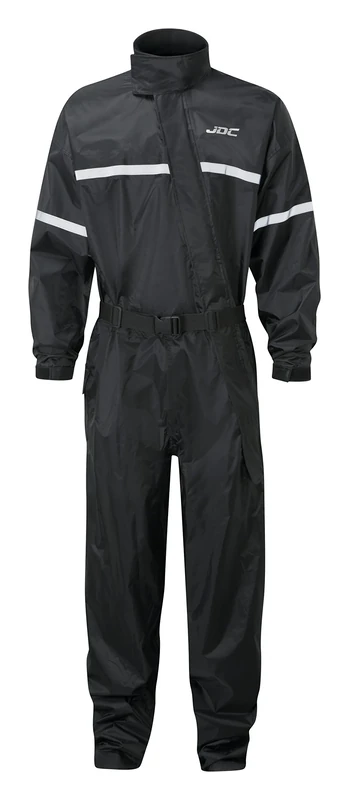 JDC Motorcycle Waterproof Rain Suit Over Suit 1PC - SHIELD - Black - XXL - Long Leg (34") - Image 1