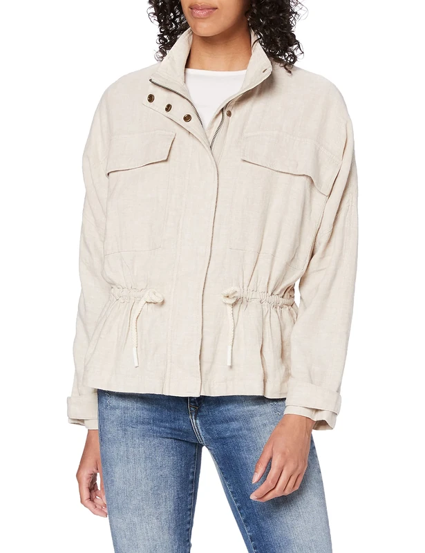 Pepe Jeans Women's Elizabeth Pl401677 Jacket, Off-White (Oyster 805), Small