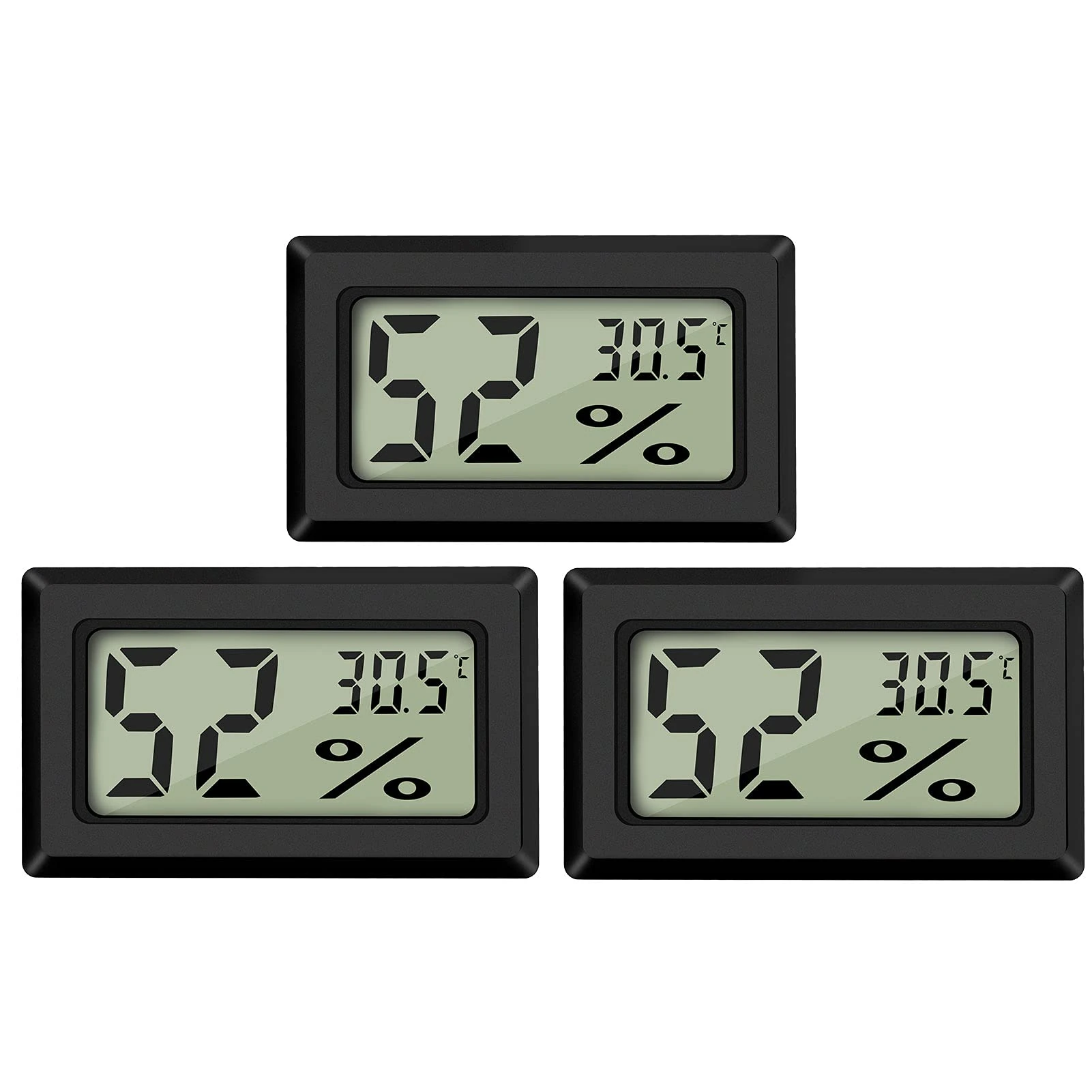 Thlevel Digital Thermometer Temperature Humidity Meter Small Digital Hygrometer Mini Hygrometer Thermometer for Greenhouse Cars Home Office 3 Pack
