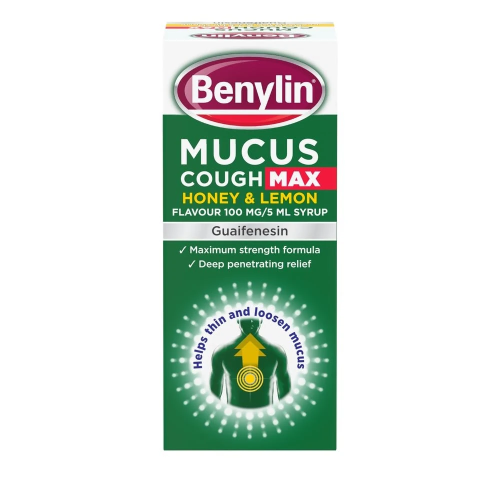 Benylin Mucus Cough Max Honey & Lemon Flavour Syrup 150ml