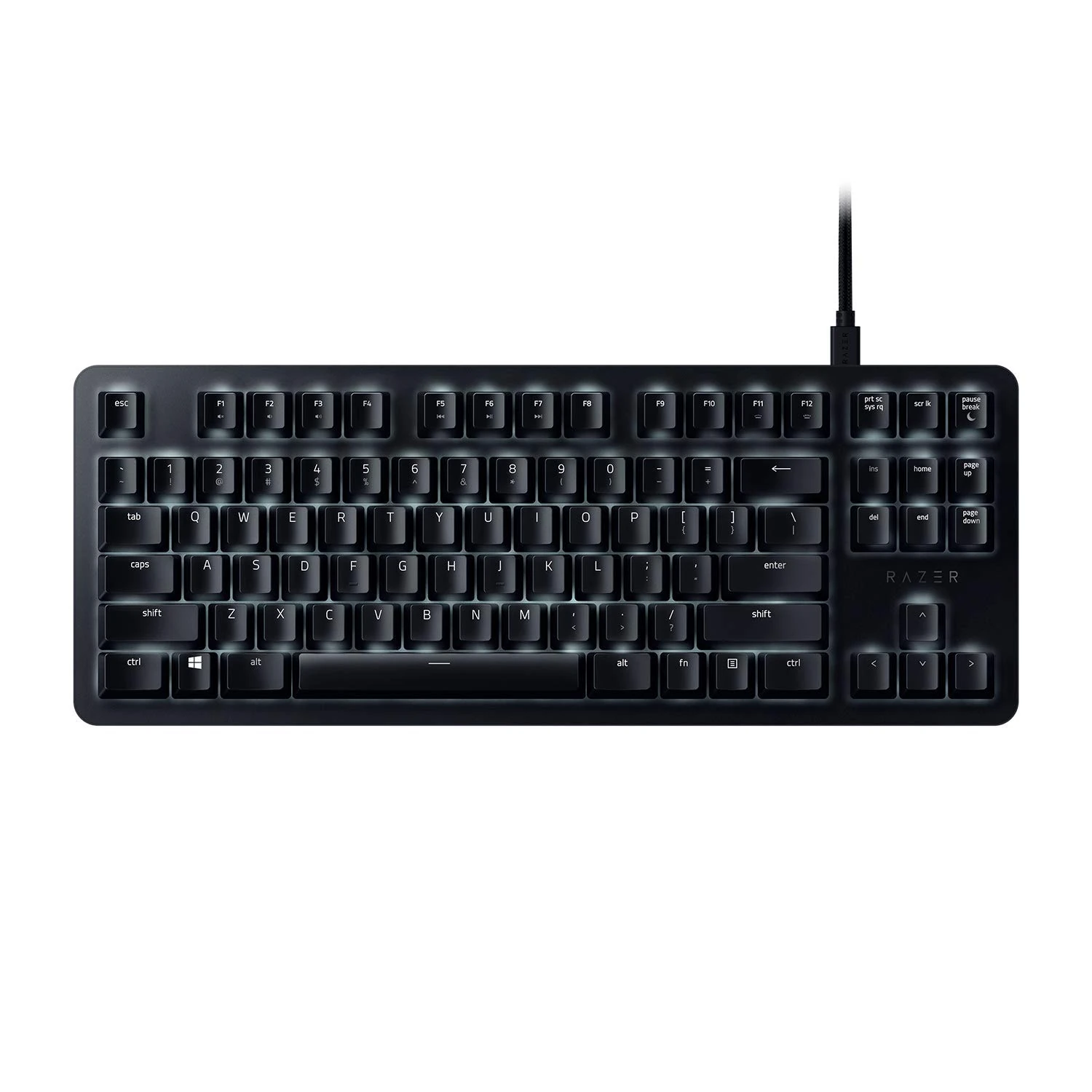 Razer BlackWidow Lite TKL Tenkeyless Mechanical Keyboard : Orange Key Switches - Tactile & Silent - White Individual Key Lighting - Compact Design - Detachable Cable - Classic Black