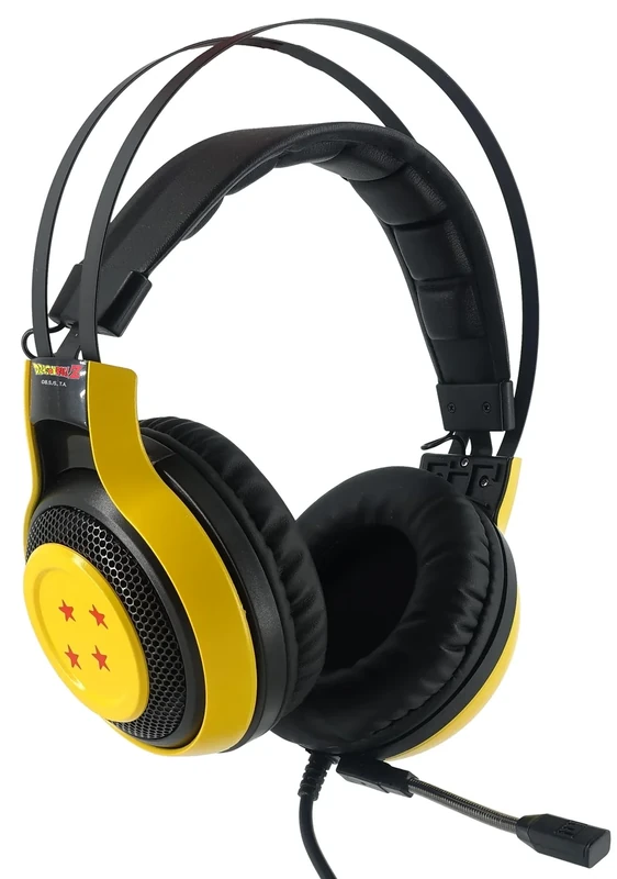 TEKNOFUN - Official Dragon Ball Z license - Headphones - Gaming headphones - 3.5 mm jack connector - 2.2 m cord - Adjustable headband - Yellow - For children and adults - 811236