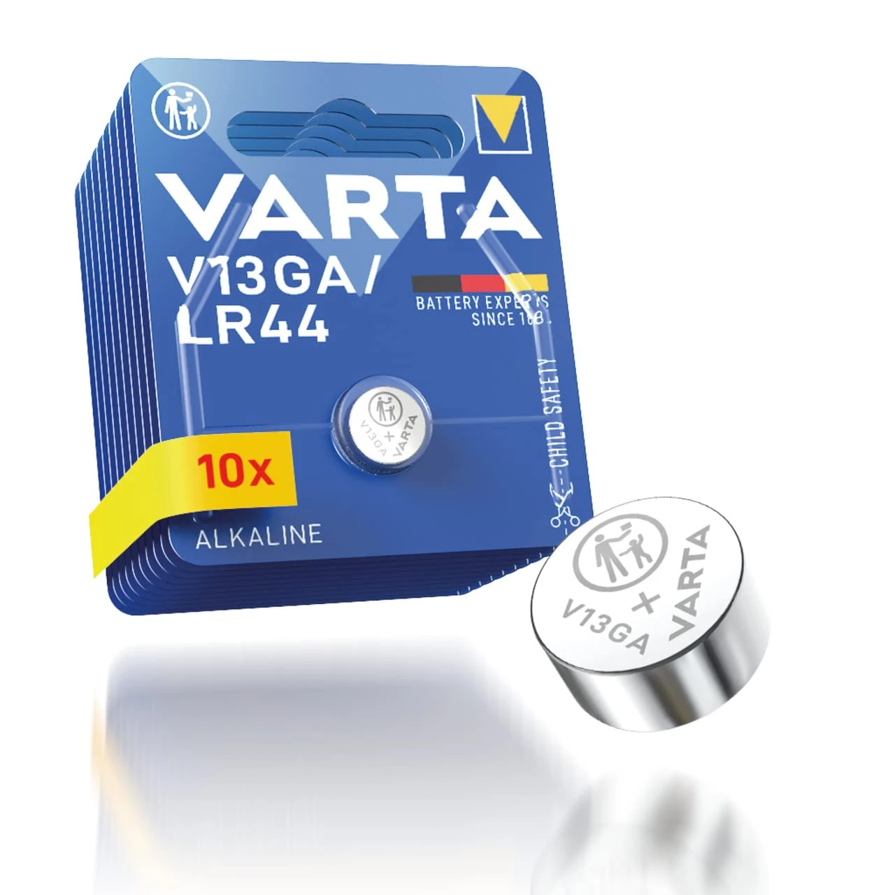 Varta V 13 GA/LR 44 Alkaline Battery - Pack of 10