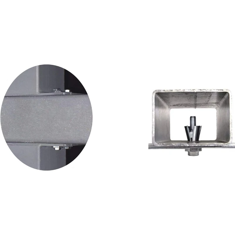 BOXBOLT BQ2Z12 Hollow Profile Fixing Galvanised Steel for Steel Construction, Silver