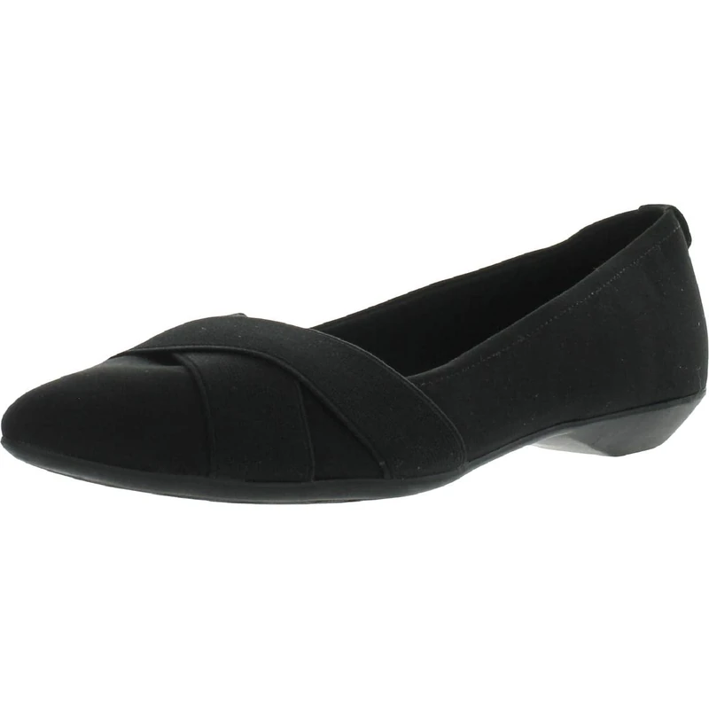Anne Klein Women's Oalise Ballet Flat, Black/Black, 3 UK
