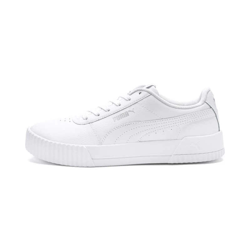 PUMA Women's Carina L Sneaker, White White White Silver, 8.5 UK