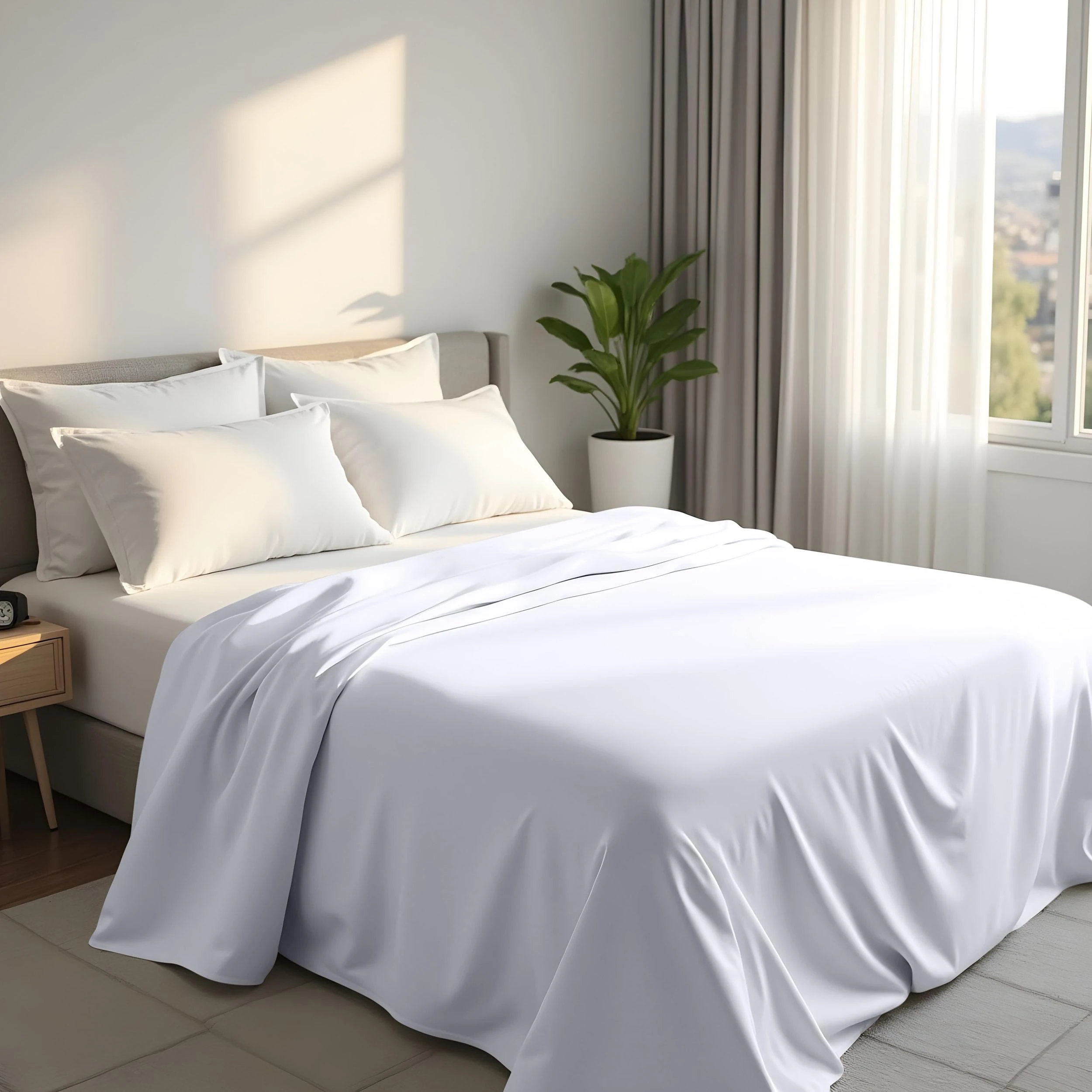 Utopia Bedding - Flat Sheet King Size - OEKO-TEX Certified - Easy Care Soft Brushed Polyester - Microfiber Fabric - Wrinkle, Shrinkage, and Fade Resistant - White