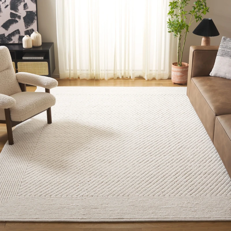 Safavieh Natural Fiber Rug for Living Room, Dining Room, Bedroom - Natural Fiber Collection, Short Pile, in Ivory, 240 x 300 cm